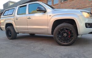 VW Amarok after mag rim respray, custom brake calliper's at Racers Paint and Panel