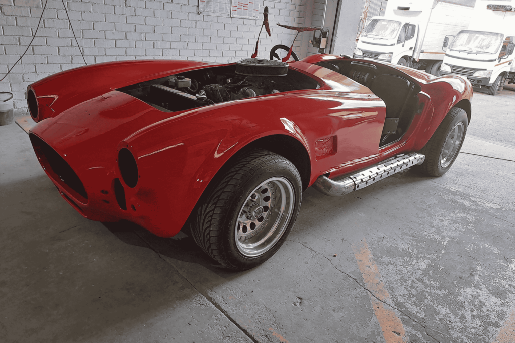 Image shows a car at racers after full car respray and auto body work during Car Customisation by racers paint and panel in johannesburg